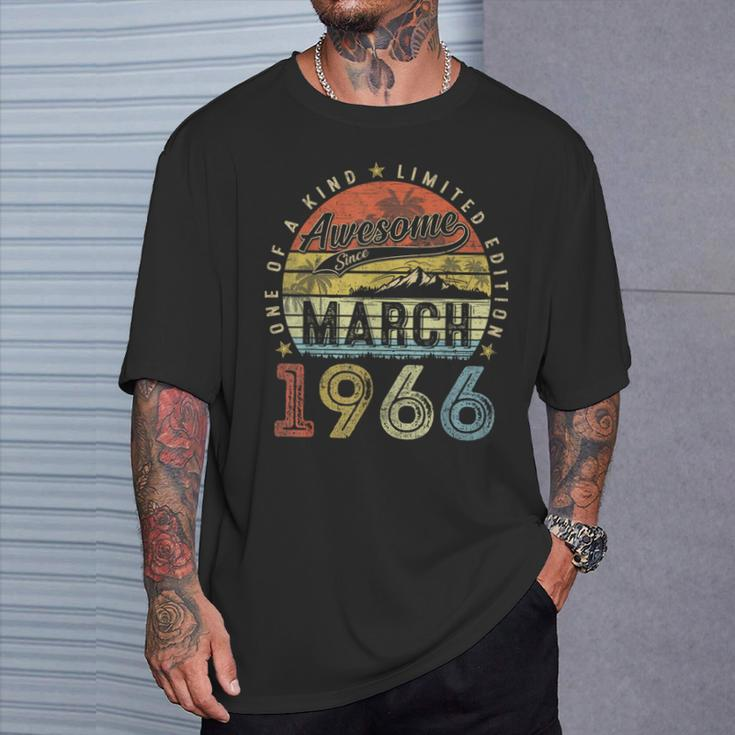 58 Year Old Vintage March 1966 58Th Birthday Women T-Shirt Gifts for Him