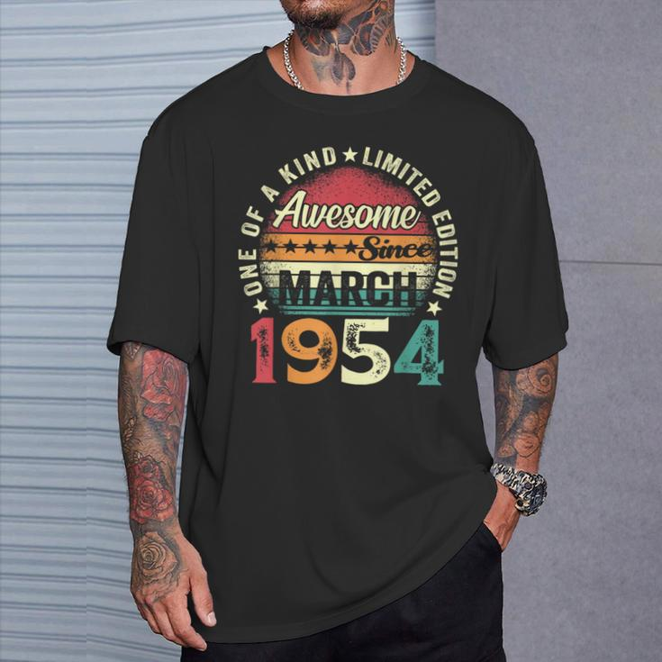 70 Year Old Vintage March 1954 70Th Birthday Women T-Shirt Gifts for Him
