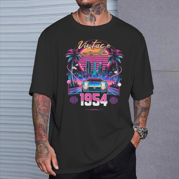 70 Years Old Synthwave Aesthetic Vintage 1954 70Th Birthday T-Shirt Gifts for Him