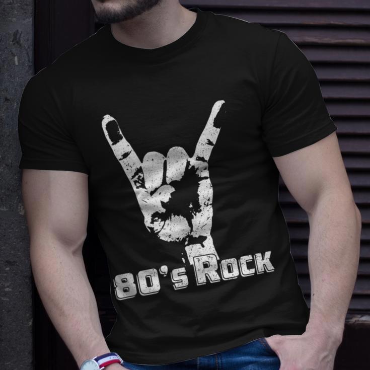 80S Rock N Roll Band Hand Horns Vintage Style T-Shirt Gifts for Him