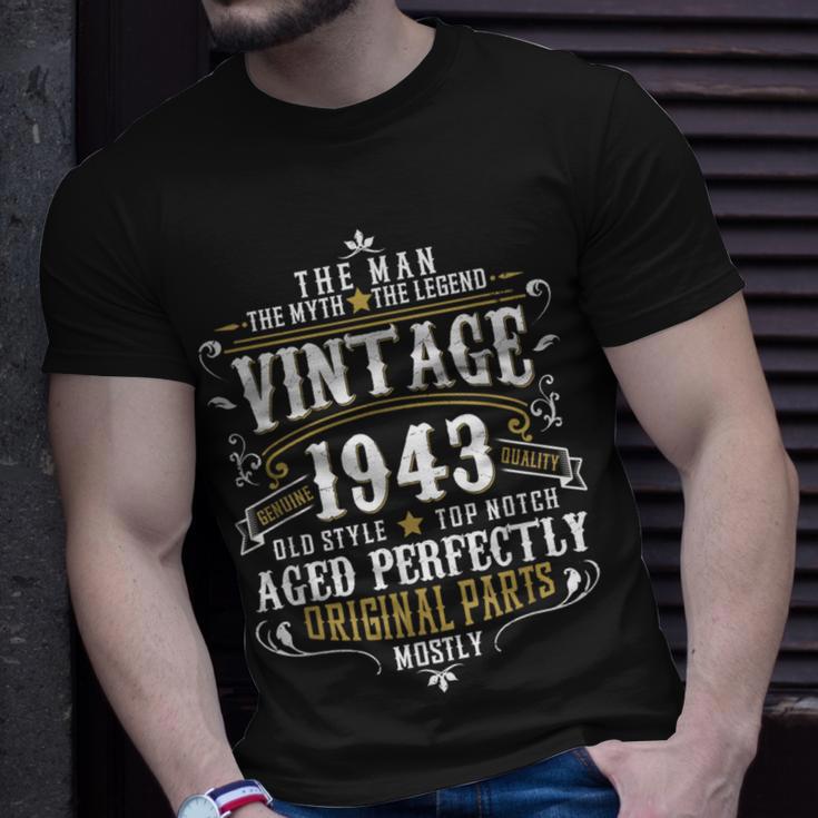 80Th Birthday Vintage 1943 Man Myth Legend 80 Year Old T-Shirt Gifts for Him