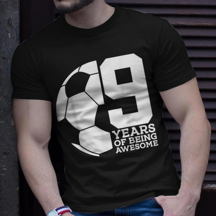 9 Years Of Being Awesome Soccer 9Th Birthday T-Shirt Gifts for Him