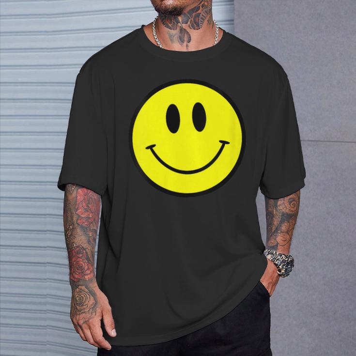 90S Rave Old Skool Smiling Face Edm Techno House Smile T-Shirt