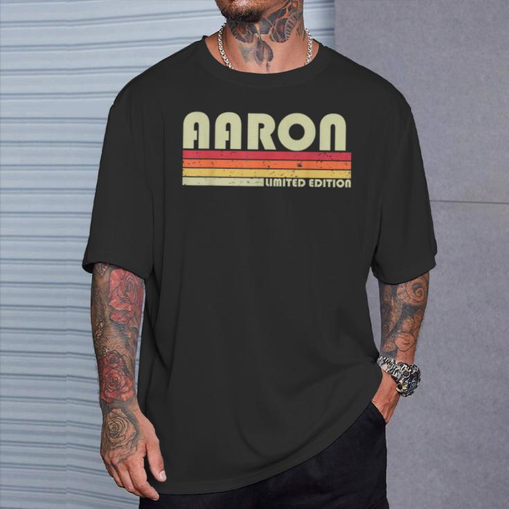 Aaron Surname Retro Vintage 80S 90S Birthday Reunion T-Shirt Gifts for Him