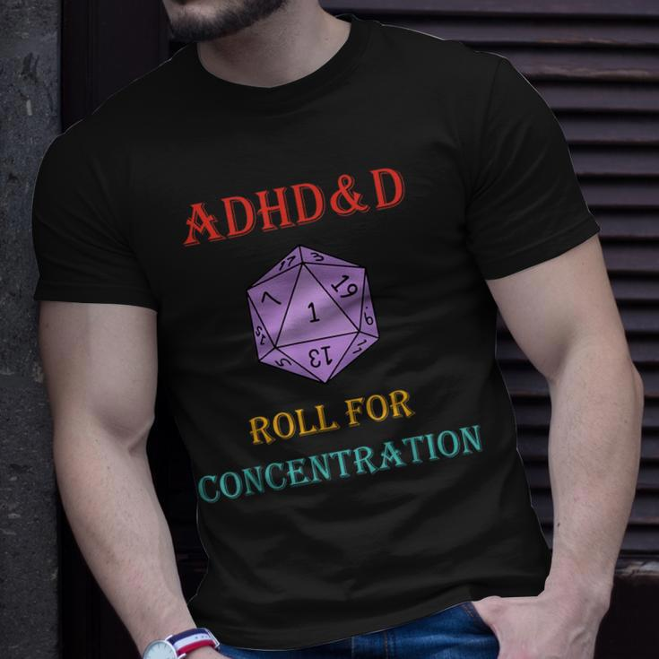 Adhd&D Roll For Concentration Vintage Quote T-Shirt Gifts for Him
