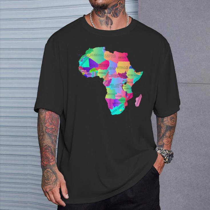Africa Map With Boundaries And Countries Names T-Shirt Gifts for Him