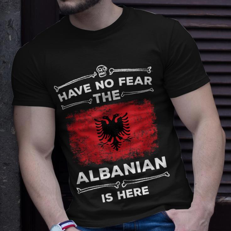 Albanian Have No Fear Albanian Is Here Albania Flag T-Shirt Gifts for Him