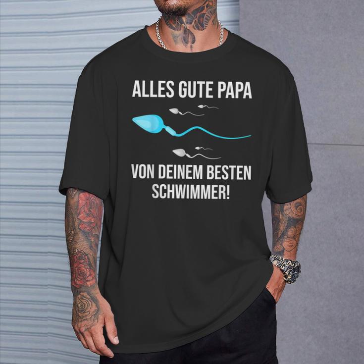 Alles Gute Papaon Dein Besten Schwimmer T-Shirt Geschenke für Ihn