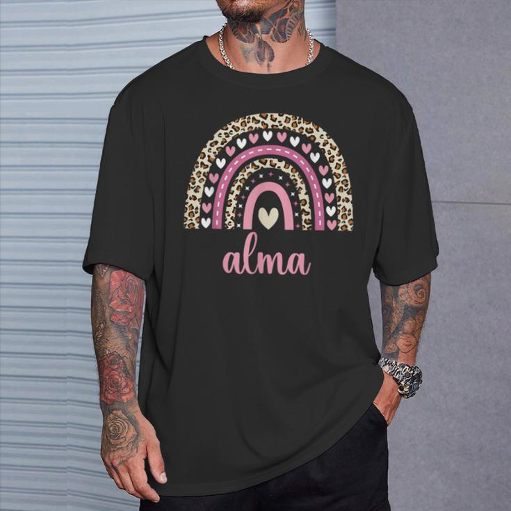 Alma Regenbogenorname Name Geburtstag Alma T-Shirt Geschenke für Ihn