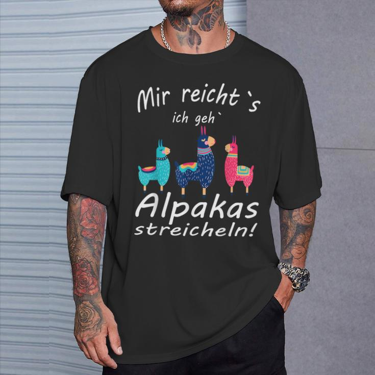 Alpaca And Lamas Mir Reichts Ich Geh Alpacas Strokes T-Shirt Geschenke für Ihn