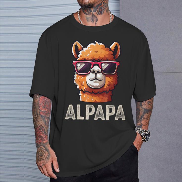 Alpapa Alpaka Lamaatertagsgeschenk Papa Spruchatertag T-Shirt Geschenke für Ihn