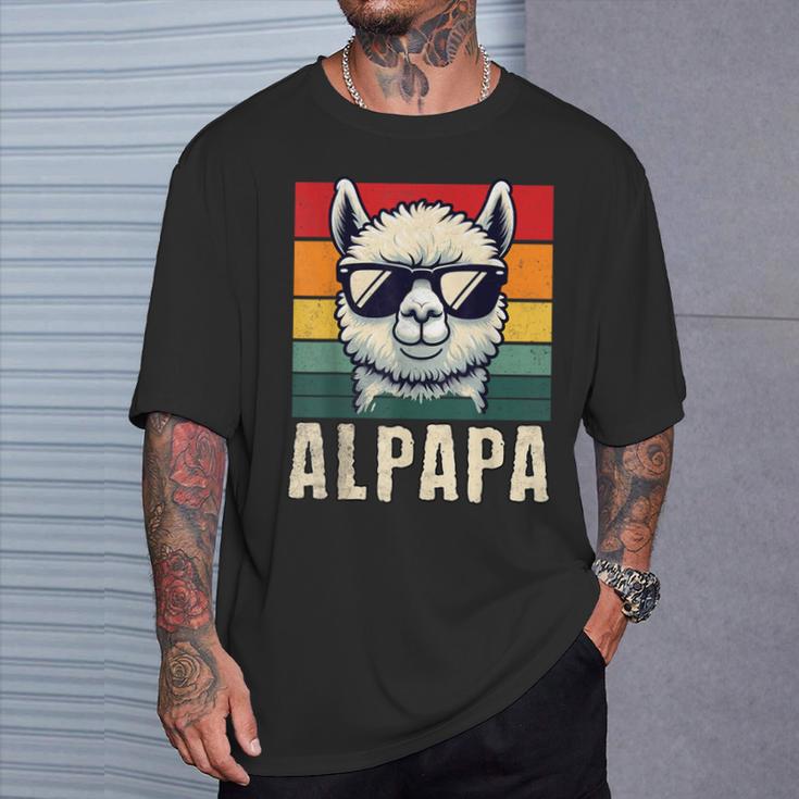 Alpapaatertag Bester Papa Alpaka-Liebhaber Sonnenbrille T-Shirt Geschenke für Ihn