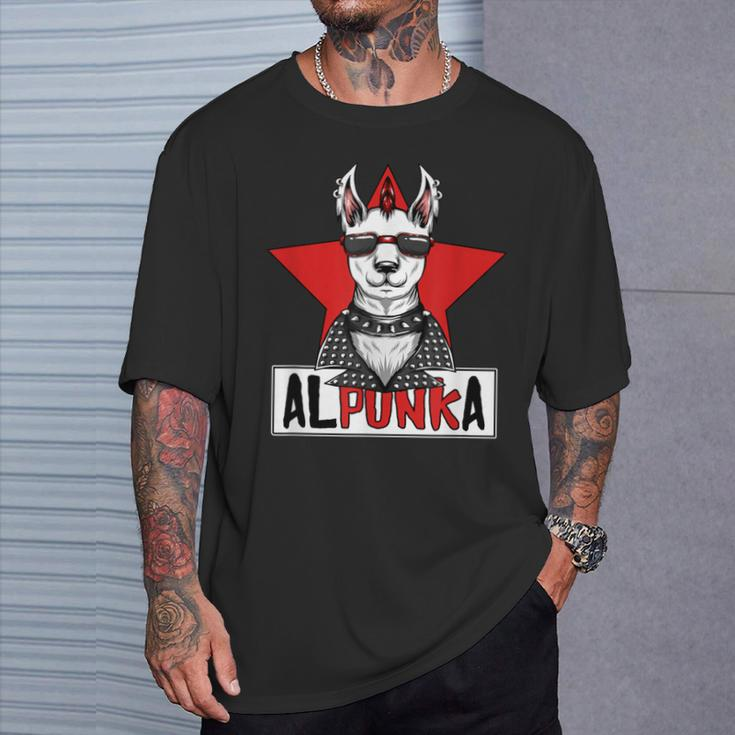 Alpunka Punk Alpaca Lama Punk Rock Rocker Anarchy T-Shirt Geschenke für Ihn