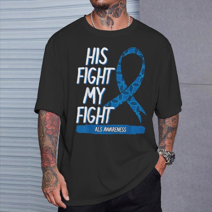 Als Awareness Ribbon Mnd Lou Gehrig's Disease Blue T-Shirt Gifts for Him