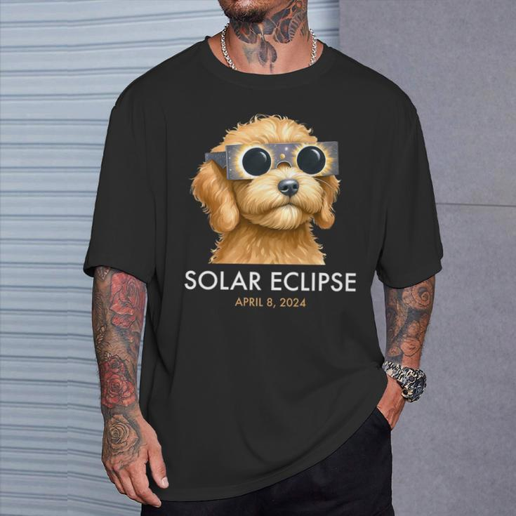 America Totality Solar Eclipse 2024 Cute Doodle Dog Dad Mom T-Shirt Gifts for Him