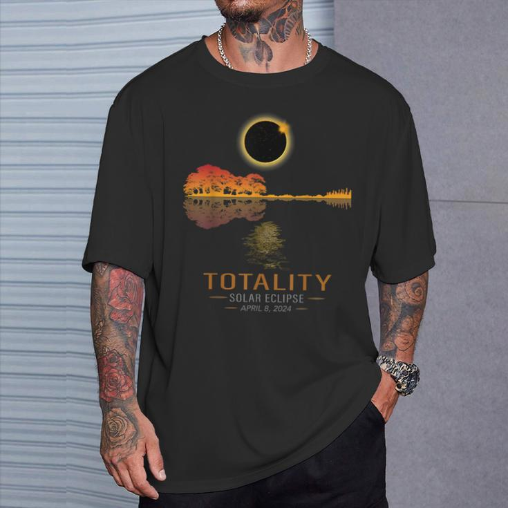 America Totality Spring 4 08 24 Total Solar Eclipse Guitar T-Shirt Gifts for Him