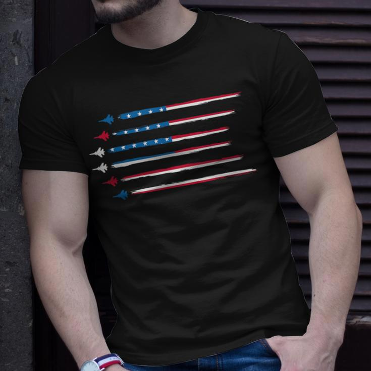 American Flag Military Jet Plane Aviation T-Shirt Gifts for Him