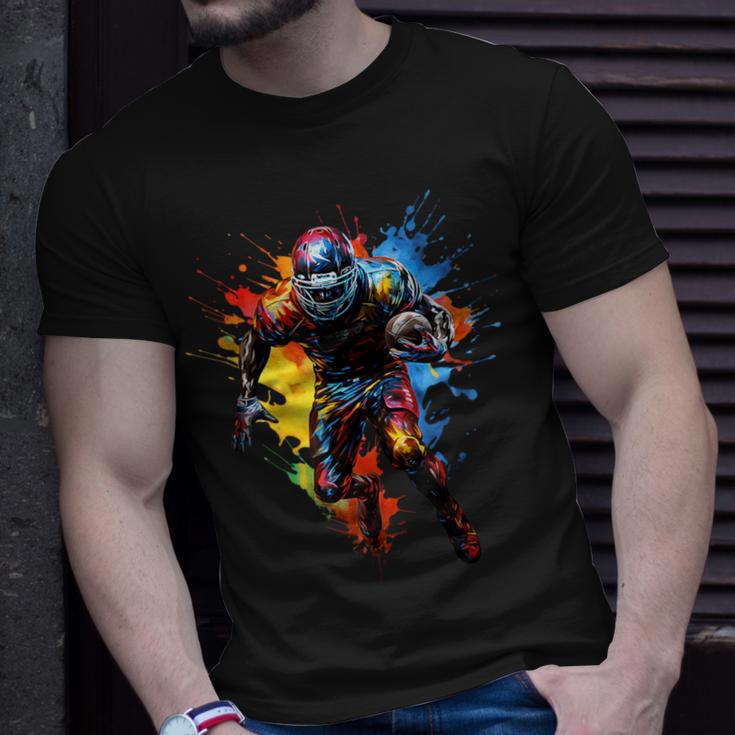 American Football Player Paint T-Shirt Gifts for Him