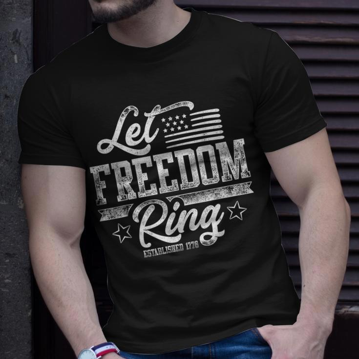 American Usa Flag Let Freedom Ring 4Th Of July Retro Vintage T-Shirt Gifts for Him