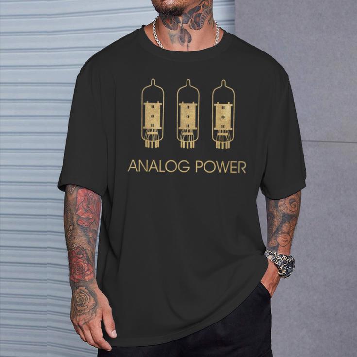 Analogue Power Amp Tubes Hi-Fi Vintage Stereo Retro T-Shirt Gifts for Him