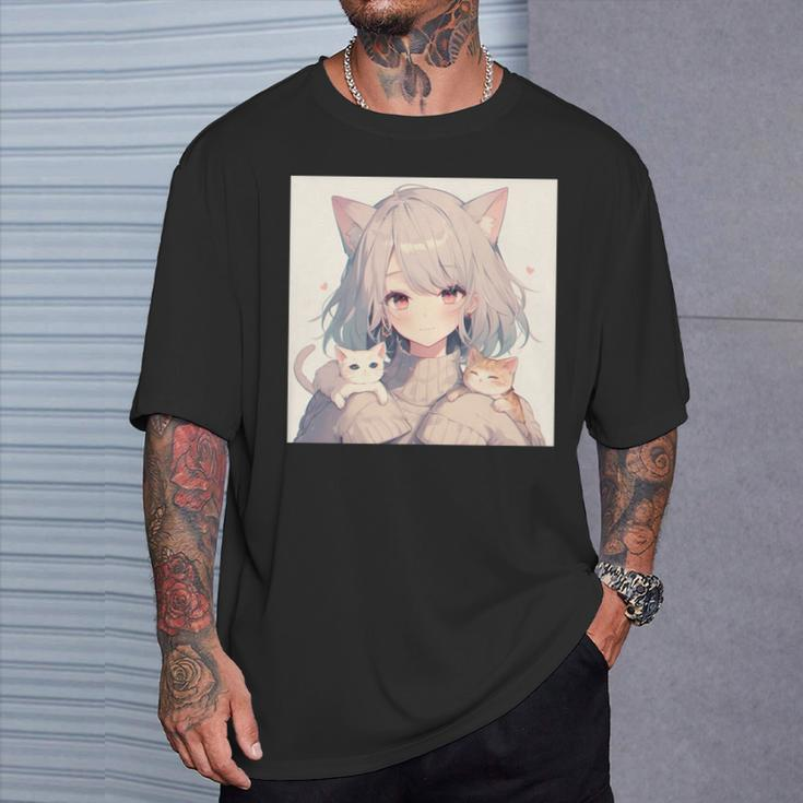 Anime- Und Katzenliebhaber Für Nager Manga Kawaii Graphic Otaku T-Shirt Geschenke für Ihn