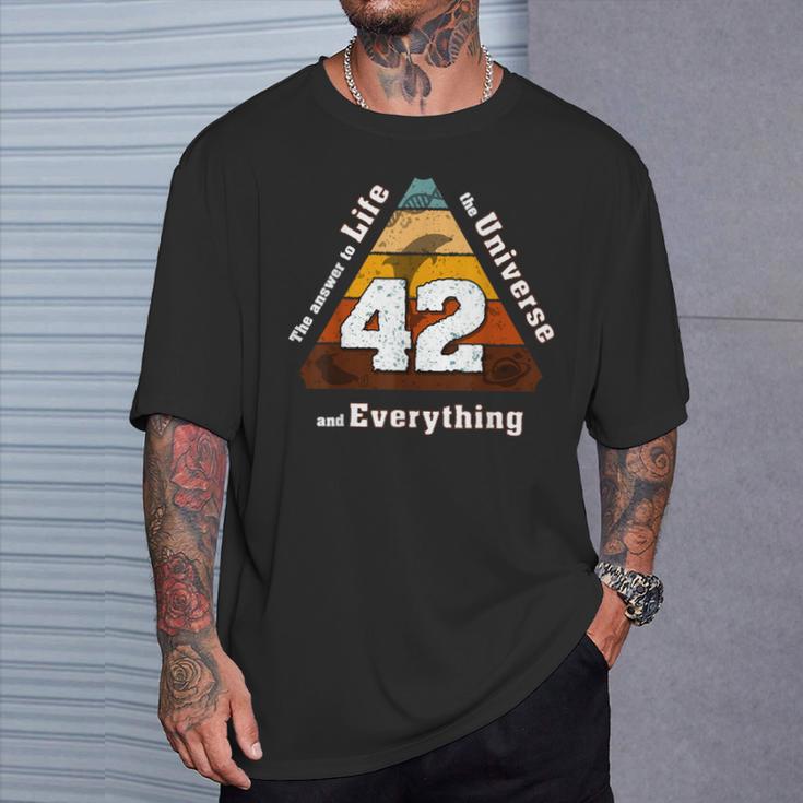 The Answer To Life The Universe And Everything Is Simple 42 T-Shirt Gifts for Him