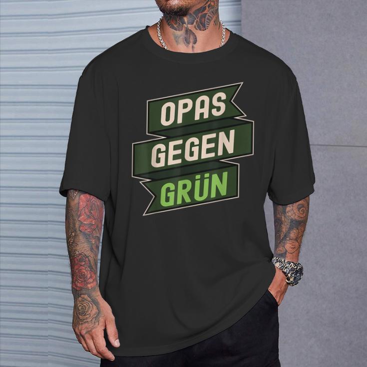 Anti Grünen Spruch Nein Danke Opas Gegen Grün T-Shirt Geschenke für Ihn