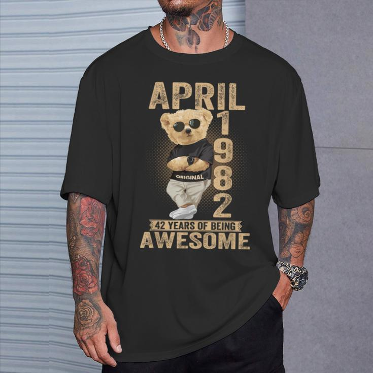 April 1982 42Th Birthday 2024 42 Years Of Being Awesome T-Shirt Gifts for Him