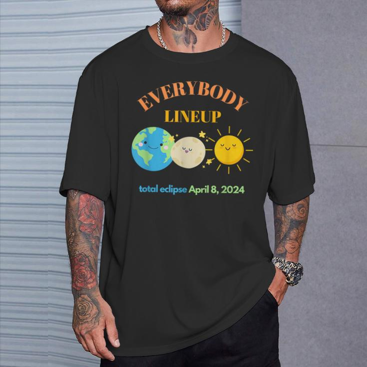April 8 2024 Earth Moon Sun Cute T-Shirt Gifts for Him