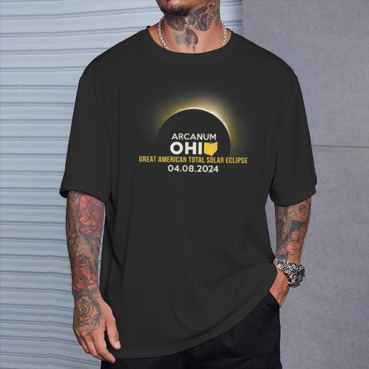 Arcanum Oh Ohio Total Solar Eclipse 2024 T-Shirt Gifts for Him