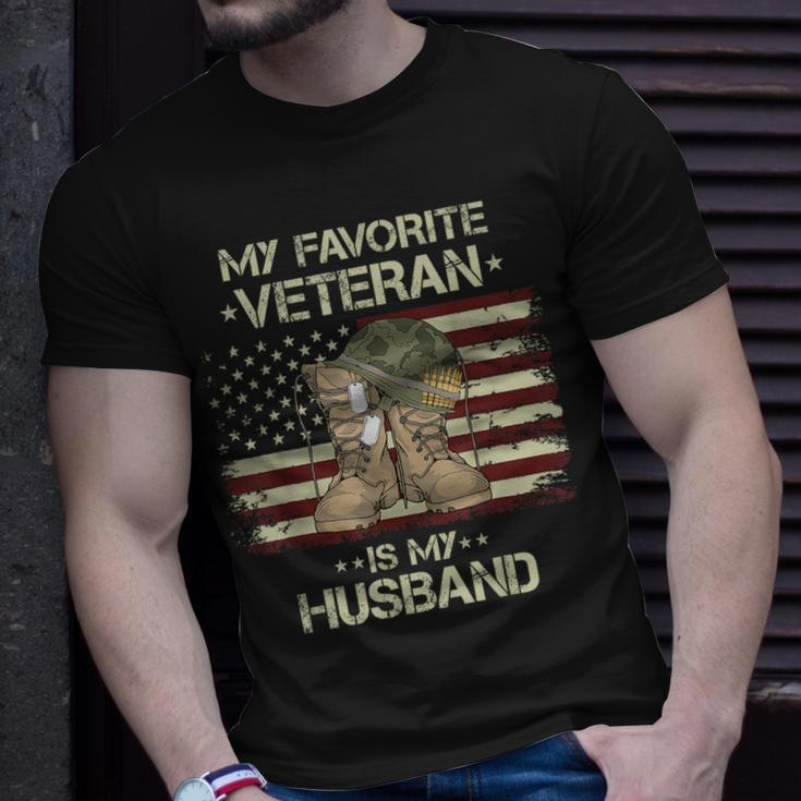 Army Veterans Day My Favorite Veteran Is My Husband T-Shirt Gifts for Him