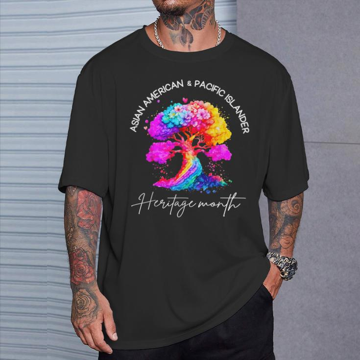 Asian American Pacific Islander Heritage Colorful Tree T-Shirt Gifts for Him