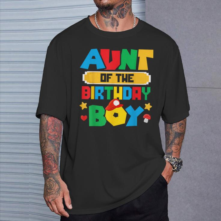 Aunt Of The Birthday Boy Game Gaming Family Matching T-Shirt Gifts for Him