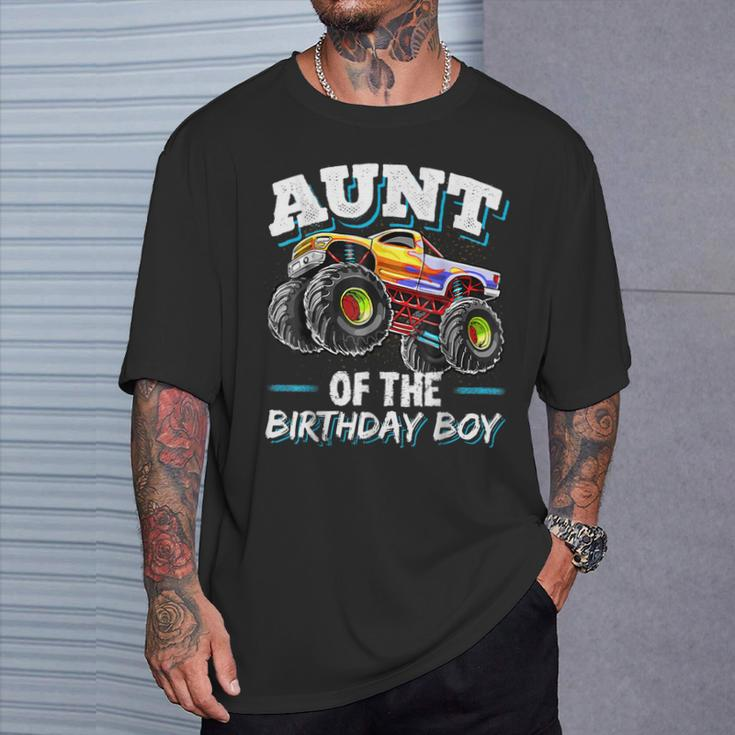 Aunt Of The Birthday Boy Monster Truck Birthday Party T-Shirt Gifts for Him
