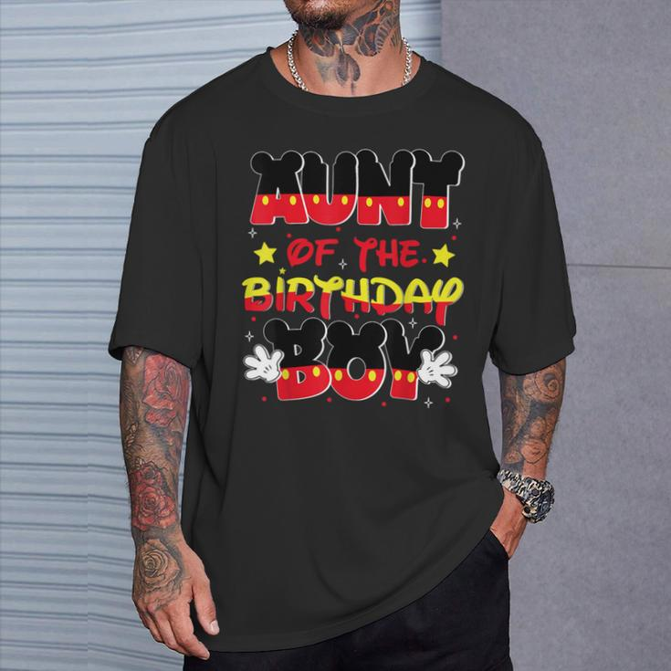 Aunt Of The Birthday Boy Mouse Family Matching T-Shirt Gifts for Him