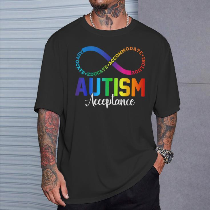 Autism Awareness Acceptance Infinity Symbol Women T-Shirt Gifts for Him