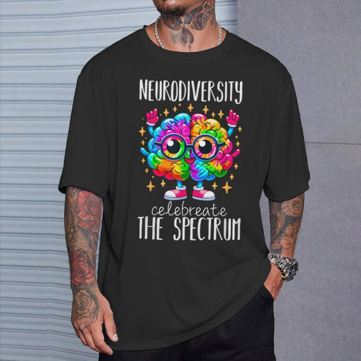 Autism Awareness Neurodiversity Brain T-Shirt Gifts for Him