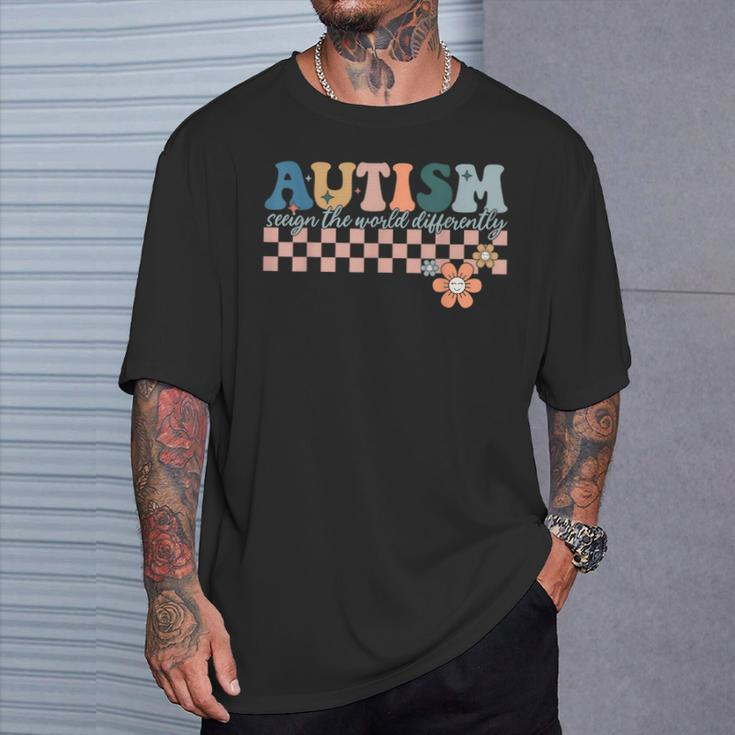 Autism Awareness Autism Seeing The World Differently T-Shirt Gifts for Him