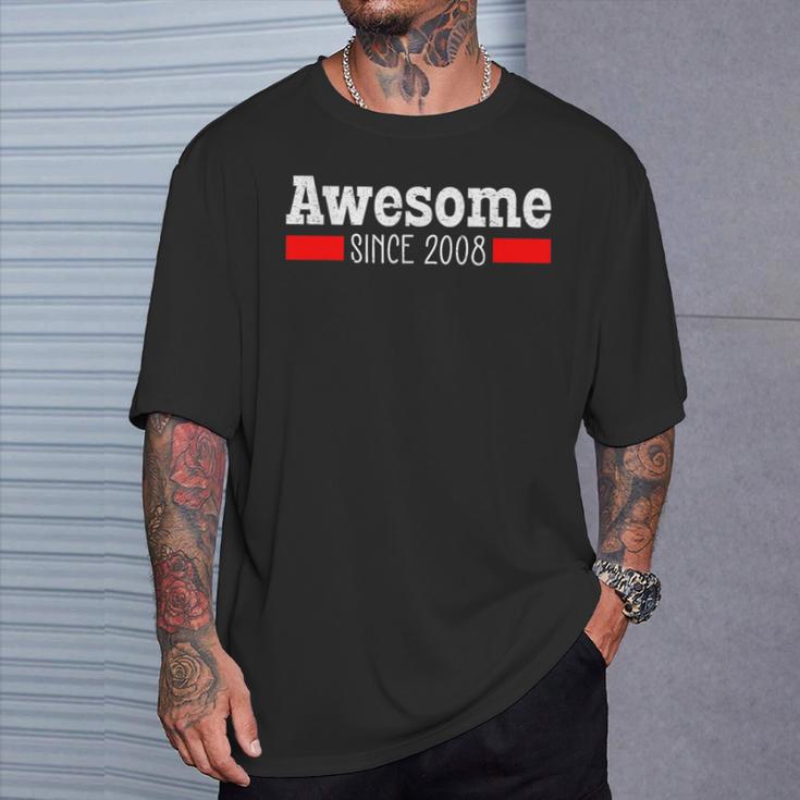 Awesome Since 2008 14 Years Old 14Th Birthday Vintage T-Shirt Gifts for Him