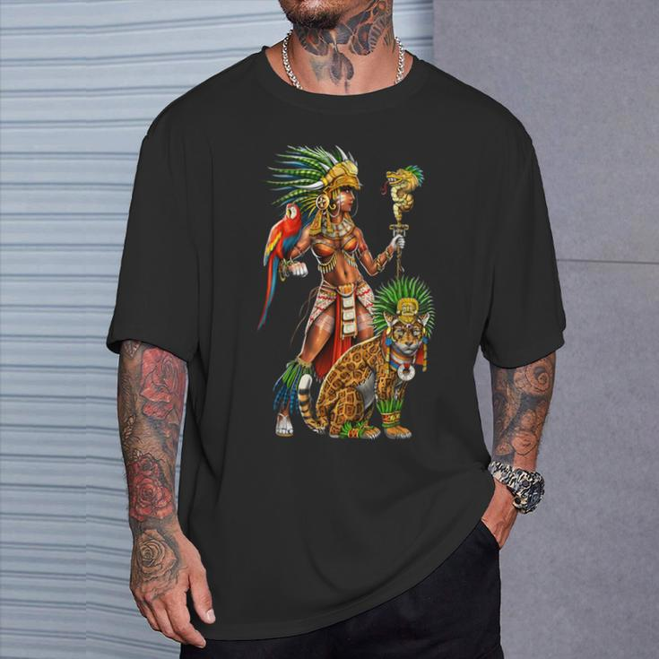 Aztec Jaguar Warrior Ancient Mayan Goddess T-Shirt Gifts for Him