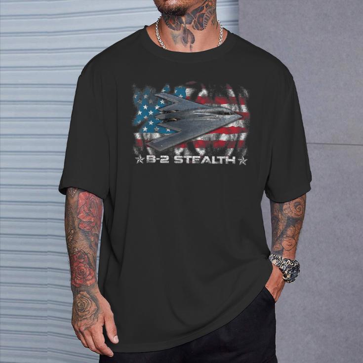 B2 Stealth Spirit Bomber American Strategic Aircraft Pilot T-Shirt Gifts for Him