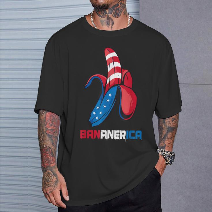 Banana Us Flag Patriotic America Party Fruit Costume T-Shirt Gifts for Him