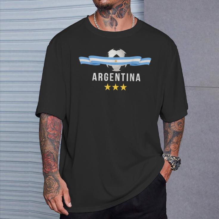 Bandera Argentina De 3 Estrellas Con Tres Estrellas Camiseta unisex Regalos para él