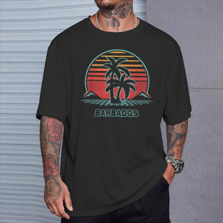 Barbados Retro Vintage 80S Style T-Shirt Gifts for Him