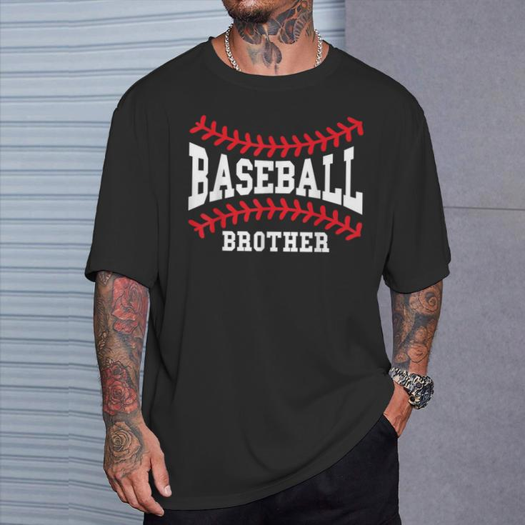 Baseball Brother Laces Little League Big Bro Matching Family T-Shirt Gifts for Him