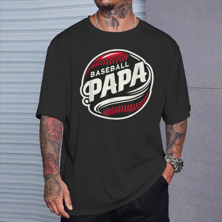 Baseball Papa Baseball Spieler Lustig Baseball Papa Familie T-Shirt Geschenke für Ihn