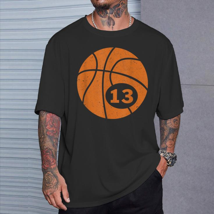 Basketball Player Jersey Number 13 Thirn Graphic T-Shirt Gifts for Him