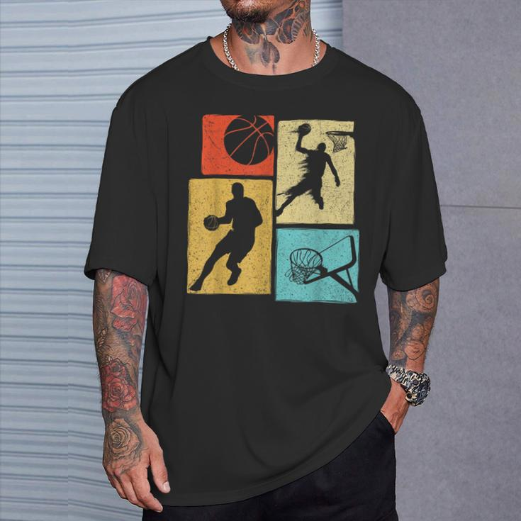 Basketball Players Colorful Ball Hoop Sports Lover T-Shirt Gifts for Him