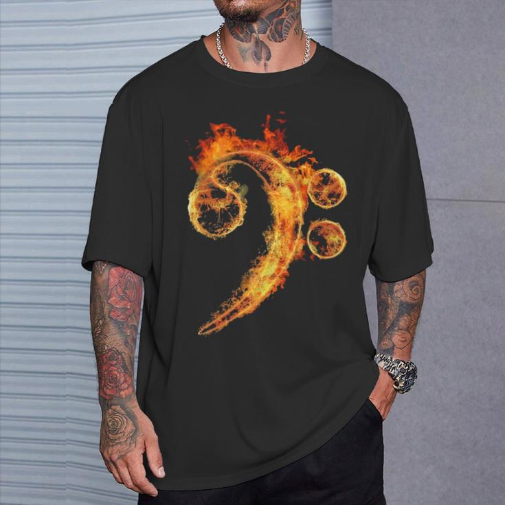 Bass Fire Guitar T-Shirt Gifts for Him