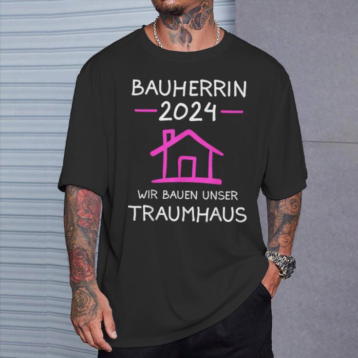 Bauherrin 2024 Wir Bauen Unser Traumhaus Bauherrinnen T-Shirt Geschenke für Ihn